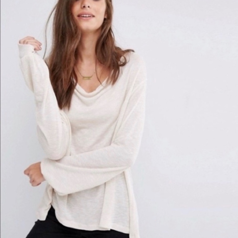 Free People “Palmer” Metallic Knit Top, Size XS